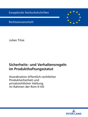 cover image of Sicherheits- und Verhaltensregeln im Produkthaftungsstatut